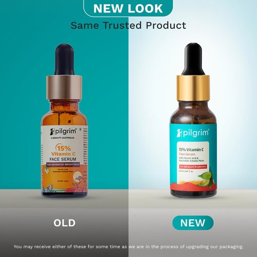 Pilgrim 15% Vitamin C Face Serum - Fragrance-Free Formula with Ferulic Acid & Vitamin E | 0.68 Fl Oz (20ml)