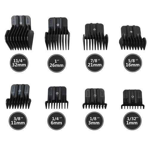 BaBylissPRO Trimmer Guards Set - 8 Pack Replacement Guards with Metal Spring Clip for FX787 & FX726