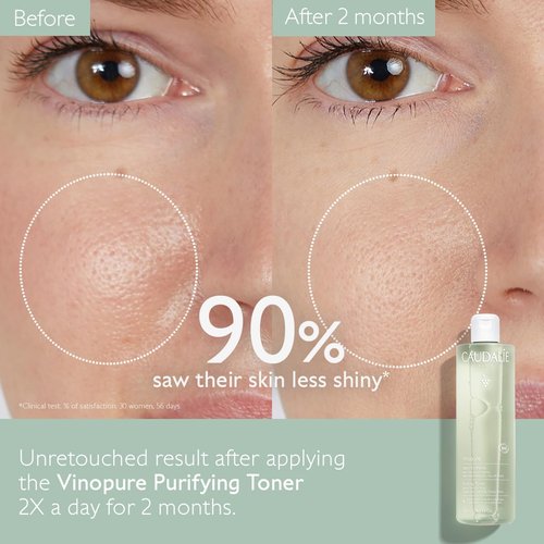 Caudalie Vinopure Pore Minimizing Toner - Natural Salicylic Acid Formula | 6.7 Ounce