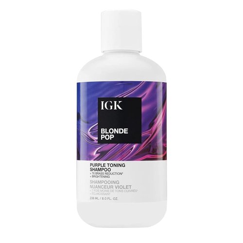 IGK BLONDE POP Purple Shampoo - Neutralizes Brass & Brightens Blonde Hair | Vegan & Cruelty-Free | 8 Oz