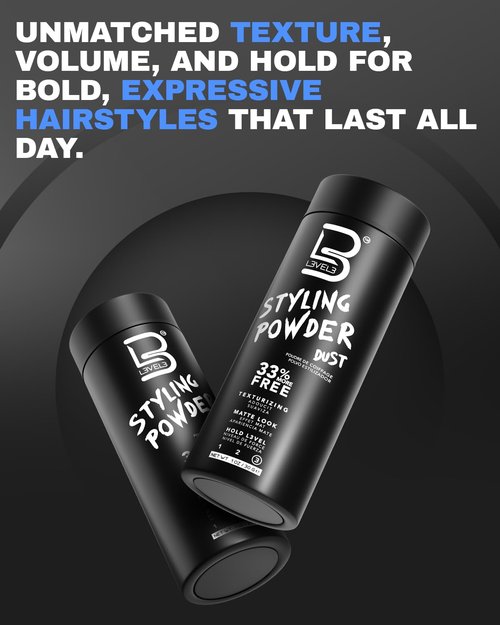 L3 Level 3 Styling Powder - Natural Look for Men - Easy Application, No Greasy Residue | 30 Grams