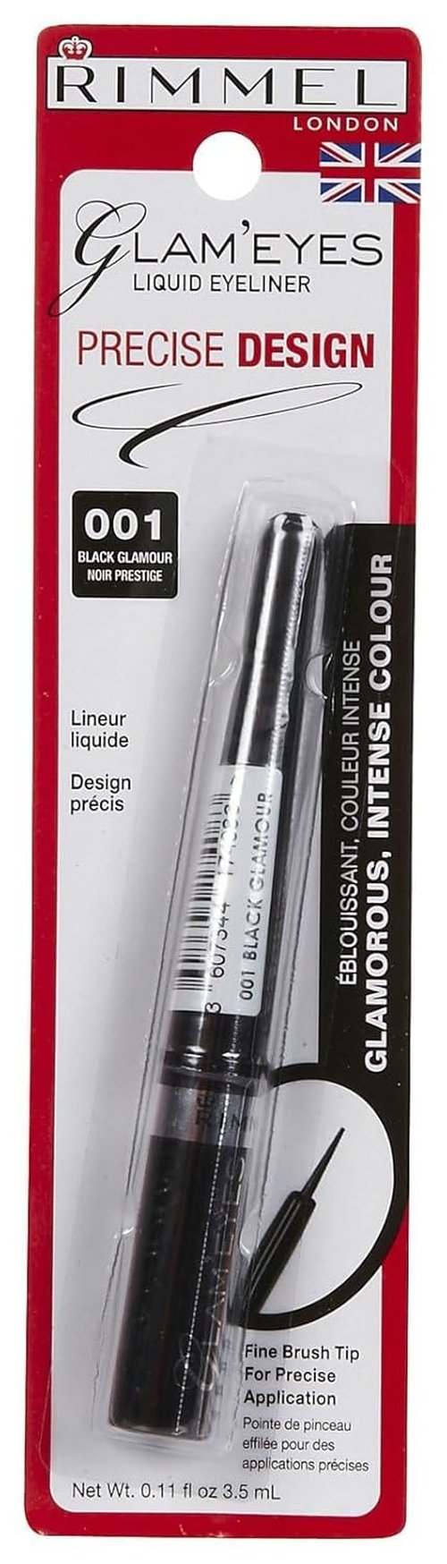 Rimmel Glam'Eyes Liquid Eyeliner - Intense Black Glamour for Bold Eye Looks