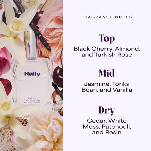 Hally Lady H Hair & Body Perfume - Alcohol-Free Cherry, Vanilla & Jasmine Mist - 50ml Hydrating Spray