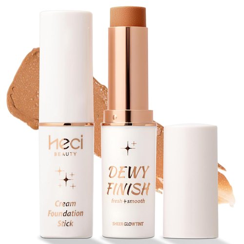 HECI BEAUTY Tinted Foundation Stick - Hydrating Balm to Cream Foundation, Medium Dark 04, 0.25 oz