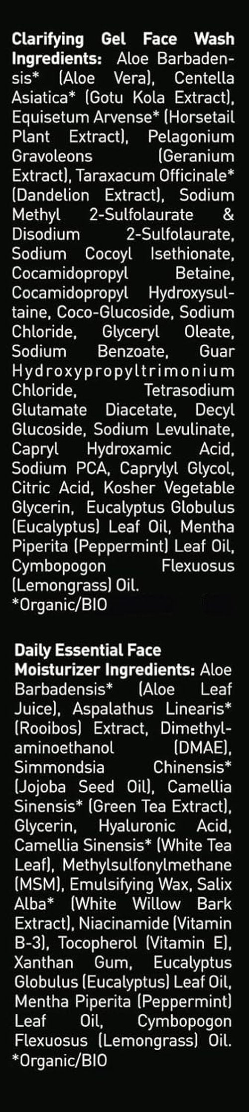 Brickell Men's Daily Essential Face Care Routine - Gel Facial Cleanser & Moisturizer Set | Natural & Organic Skincare Gift