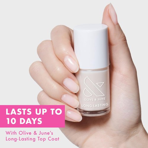 Olive & June Long Lasting Nail Polish - Spring Pastel Color | Plump Gel-Like Finish | 15-Free Vegan & Cruelty-Free | BEB Sheer White