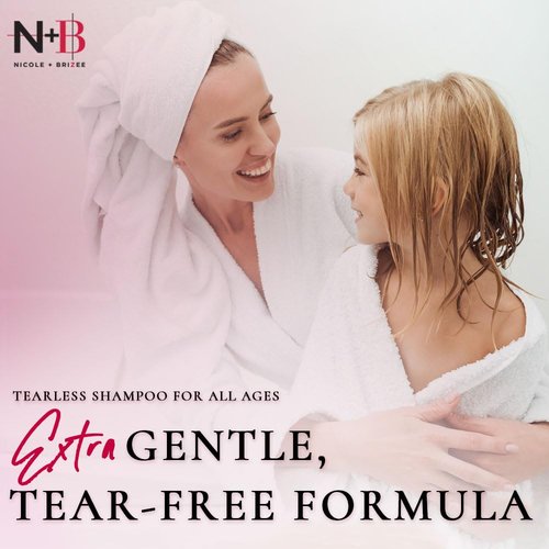 Nicole + Brizee Tearless Shampoo - Gentle Tear-Free Formula | Safe for All Ages | Organic Ingredients