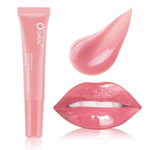 O'CHEAL Lip Gloss - Hydrating Tinted Lip Balm with Plumping Effect | Lightweight, Non-Sticky, Vegan (Pink)
