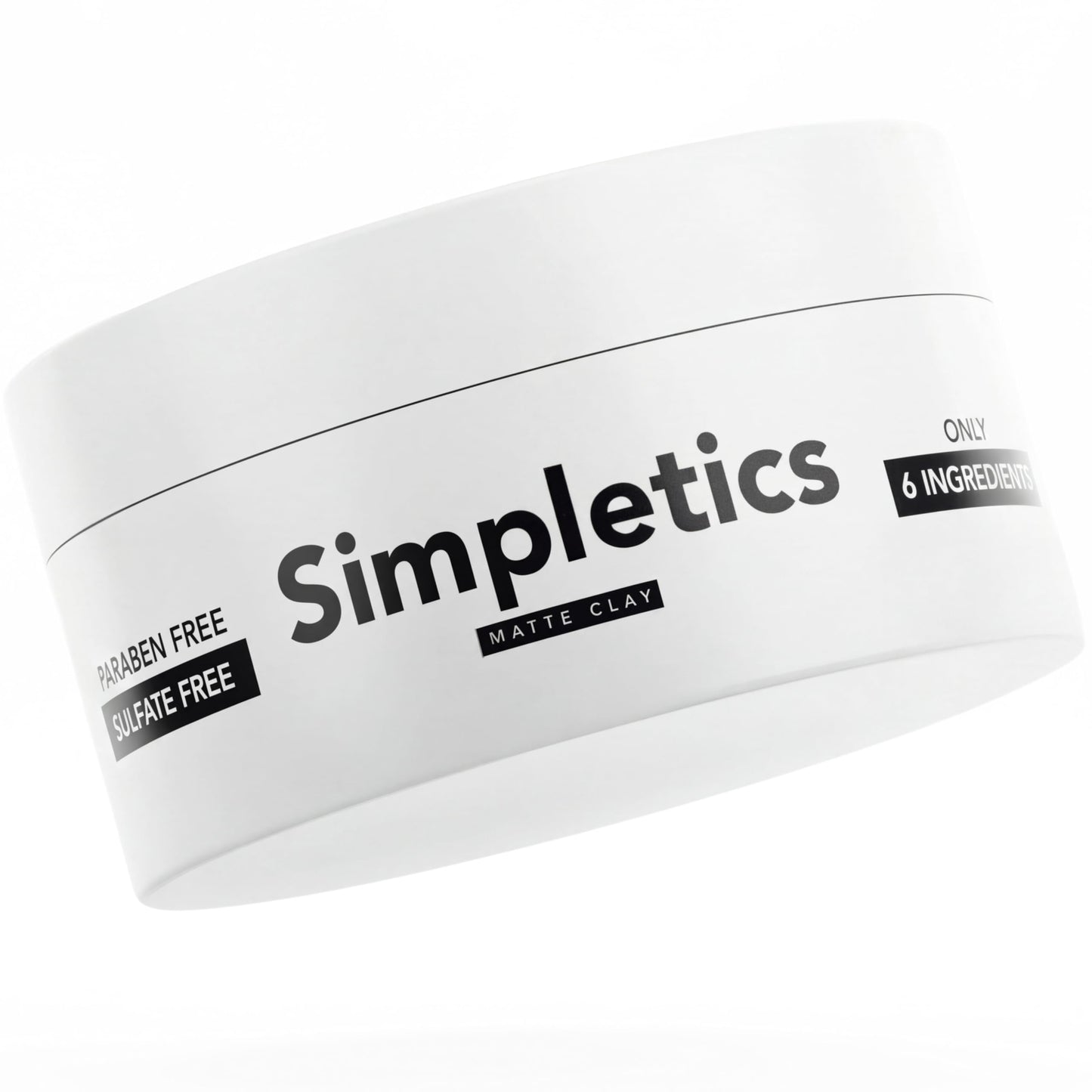Simpletics Hair Clay for Men (Vanilla Scent) – Natural 6 Ingredient Matte Styling Clay with Beeswax & Coconut Oil – Strong Hold, Water Based, Non-Greasy – Adds Texture & Volume – 2oz