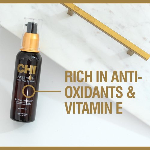 CHI Argan Oil Leave-In Treatment - Lightweight Formula with Moringa Oil for Dull & Damaged Hair | 3 Oz