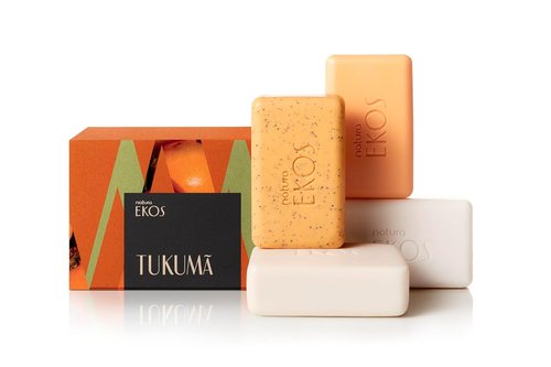 Natura Ekos Tukumã Exfoliating & Creamy Bar Soap Set | 4-Pack with 1 Exfoliating & 3 Creamy Bars - Vegan, Plant-Based Oils
