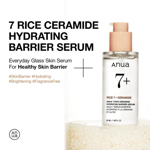 Anua Rice Ceramide 7 Hydrating Barrier Serum - Moisturizing & Lightweight for Sensitive Skin | 1.69 fl oz