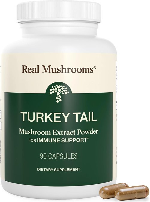 Real Mushrooms Turkey Tail Capsules - Organic Mushroom Extract for Daily Wellness | Vegan, Non-GMO, 90 Count
