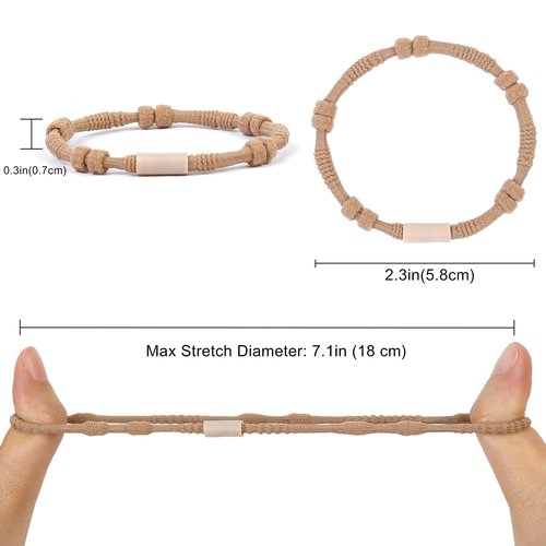 24 Pcs Boho Hair Ties for Women, Elastic Hair Ties No Damage, Hair Bands for Thin and Thick Hair, Black Brown Ponytail Holders for Girls, Cute Hair Tie Bracelet