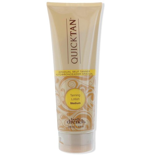 Body Drench Quick Tan Self Tanner Lotion - Natural-Looking Sunless Tan for Women, Medium, 8 fl oz