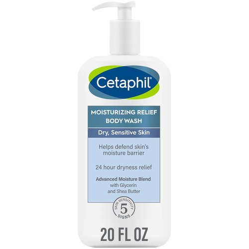 Cetaphil Body Wash - Moisturizing Relief for Sensitive Skin | Creamy Formula, 24-Hour Hydration, 20 oz