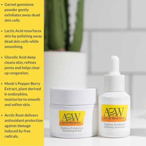 Euphoric Exfoliation Facial Peel - Weekly Treatment for Soft, Smooth Skin | Vegan Lactic & Glycolic Acid (2oz & 1oz)