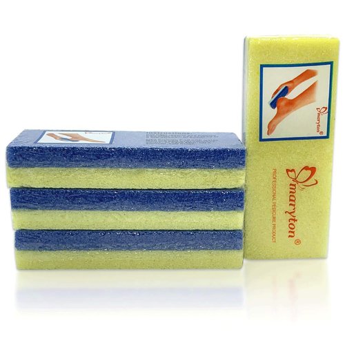 Maryton Foot Pumice Stone for Feet Hard Skin Callus Remover and Scrubber (Pack of 4) (Yellow)