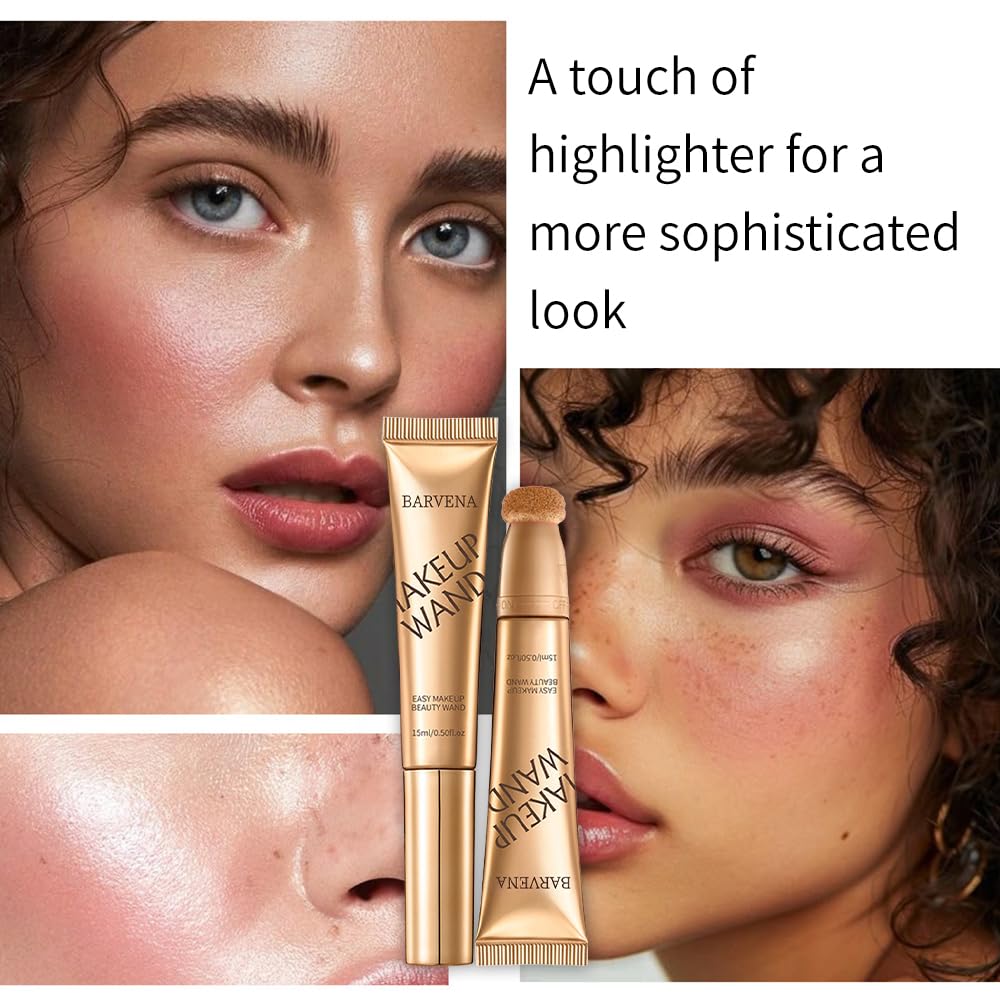 Skiennix Liquid Highlighter Wand - Luminous, Buildable Formula for Glowing Skin | Vegan & Cruelty-Free (Bare Rosé)