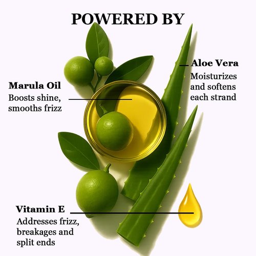 HerStyler Marula Oil Hair Serum - Anti-Frizz Solution for Dry, Damaged Hair - Boosts Shine & Smoothness - 2 Fl Oz