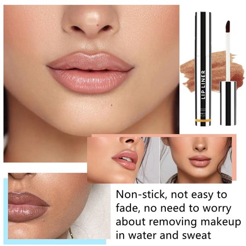 Veldoro Lip Stain, Lip Stain Peel, Lip Liner Stain Peel Off, Long Lasting Lip Tint Stain Peel Off Waterproof, Peel Off Lip Liner Stain Nude, for All Skin Types (Light Brown, Large)