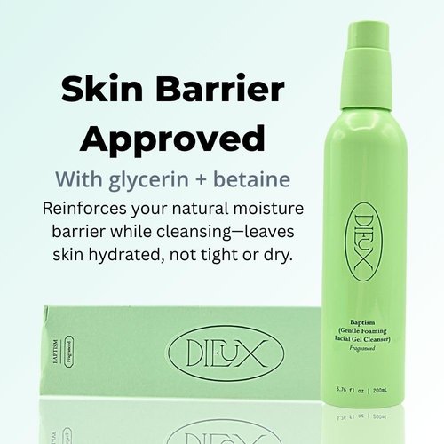 Dieux Baptism Gentle Foaming Facial Gel Cleanser - Fragrance-Free, 6.76 oz | Refreshing Cleanse