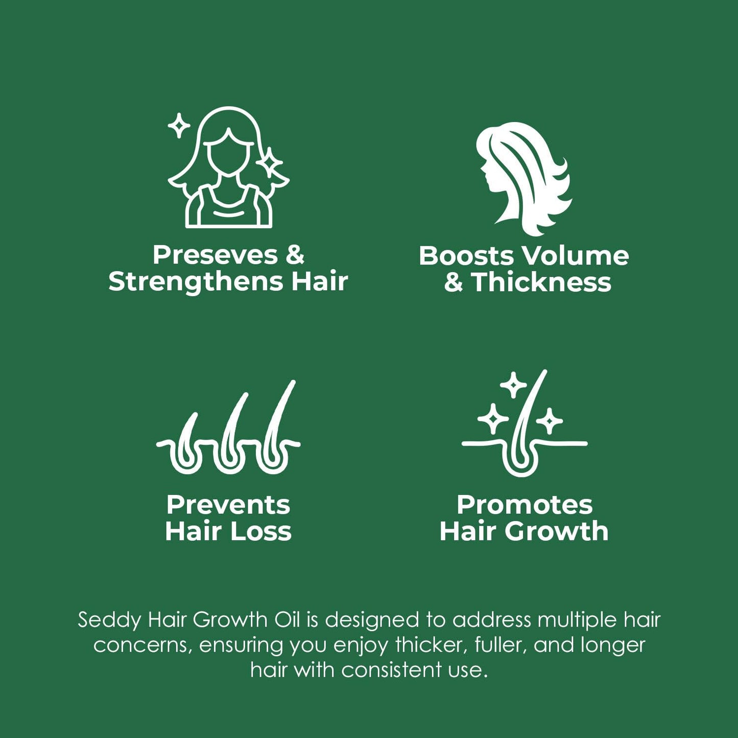 Seddy Hair Growth Oil - Nourishing Scalp Treatment with Biotin & Caffeine for Thinning Hair - 3.4 fl oz
