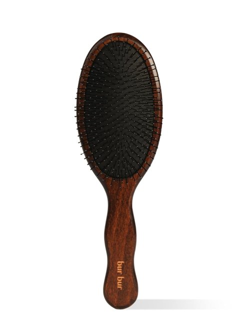 BUR BUR Mermaid Brush - Wet Detangling Hair Brush | Flexible Nylon Bristles & Wooden Handle | Scalp Massager