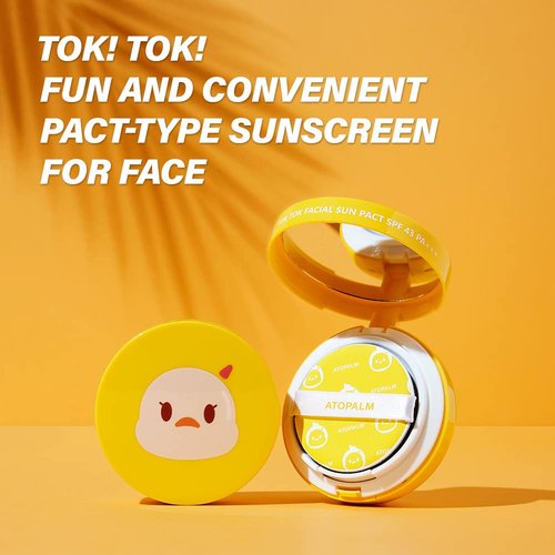 ATOPALM Tok Facial Sun Pact 15g SPF43 PA+++| Zinc Sunscreen for Sensitive Skin | Dry Moisturizing Protection Korean Mineral Cream