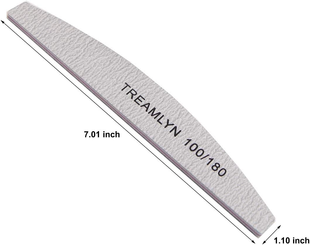 Skiennix Heavy Duty Nail Files - 10 Pcs 100/180 Grit Emery Boards for Acrylic & Natural Nails