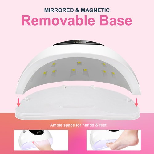 LKE LED Nail Lamp, UV Light for Gel Nails 150W Gel Nail Light with 4 Timer, 24Pcs Lamp Beads and Auto Sensor, Professional LED Nail Dryer for Home Salon Nail Art Tools