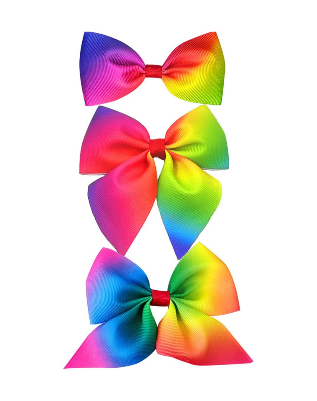 Rainbow Hair Clip Pin Bow Girls Ribbon Hair-bow Hairclips Hair Accessories JHP01 (Set J)