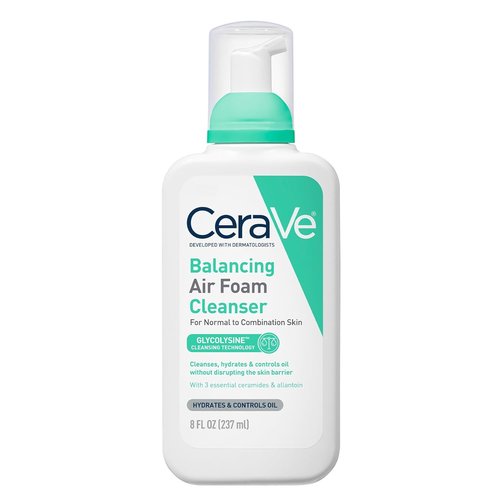 CeraVe Foaming Facial Cleanser - Balancing Air Foam for Combination Skin | 8oz, Fragrance-Free & Hydrating