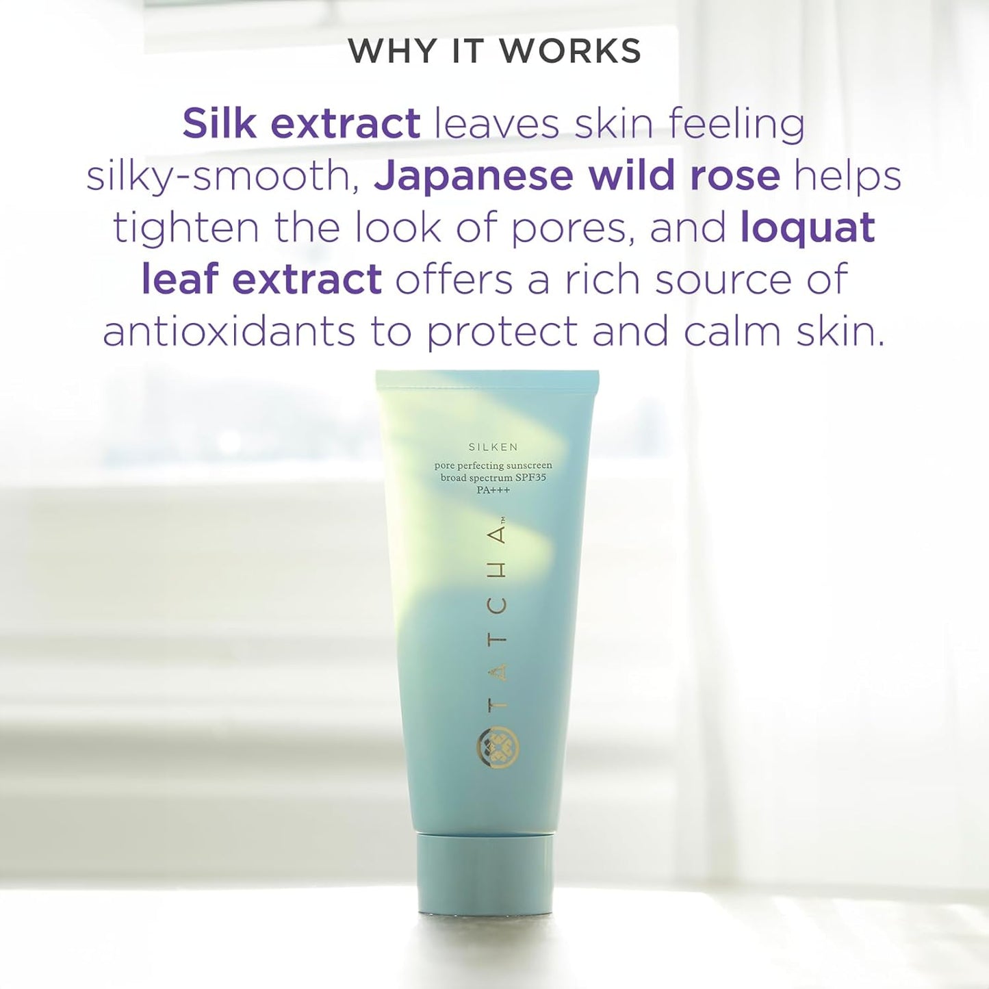 Tatcha Silken Pore Perfecting Sunscreen SPF 35 - Lightweight Matte Finish with UVA/UVB Protection | 60 ml
