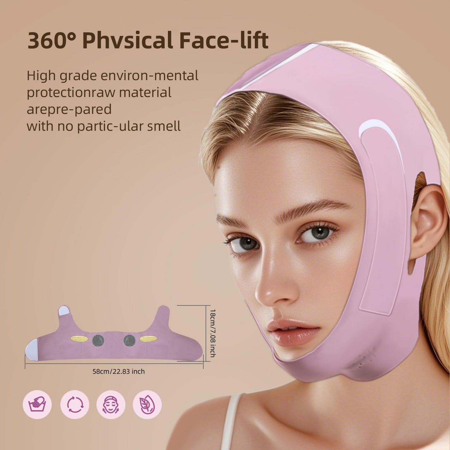 V-Line Lifting Chin Strap for Sleeping & Yoga, V-Line Mask, Chinstrap for Sleeping, Reusable Face Strap, Jaw Strap，Jawline Shaper，Chin Up Patch, V-Shaped Belt, Shaped Face Mask for Sagging