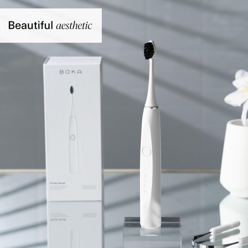 Boka Electric Toothbrush - Rechargeable Sonic Power with 2 Heads for Deep Cleaning | Dentist Recommended