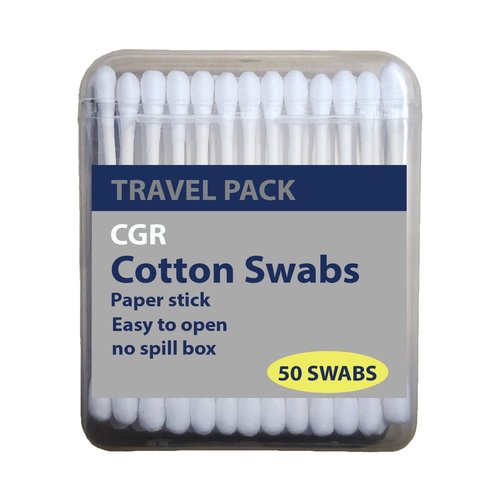 CGR Organic Cotton Swabs - 100% Cotton Double-Tipped, Eco-Friendly Travel Pack | 400 Swabs Total