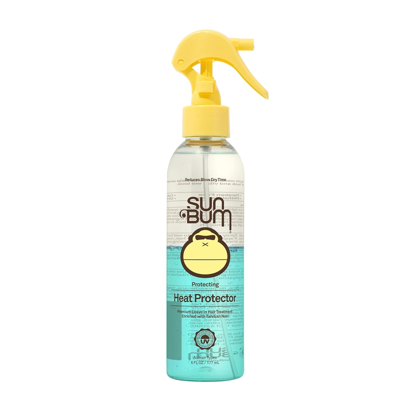 Sun Bum Heat Protector Spray - UV Protection Leave-In Treatment for Frizz-Free Hair - 6 oz