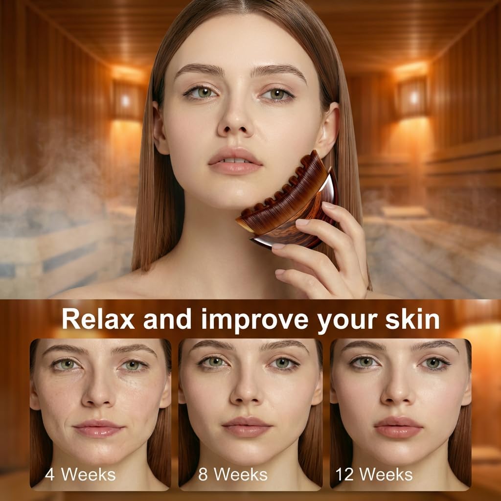 Skiennix Lymphatic Drainage Face Brush - Sculpting Gua Sha Tool for Anti-Puffiness & Skin Glow