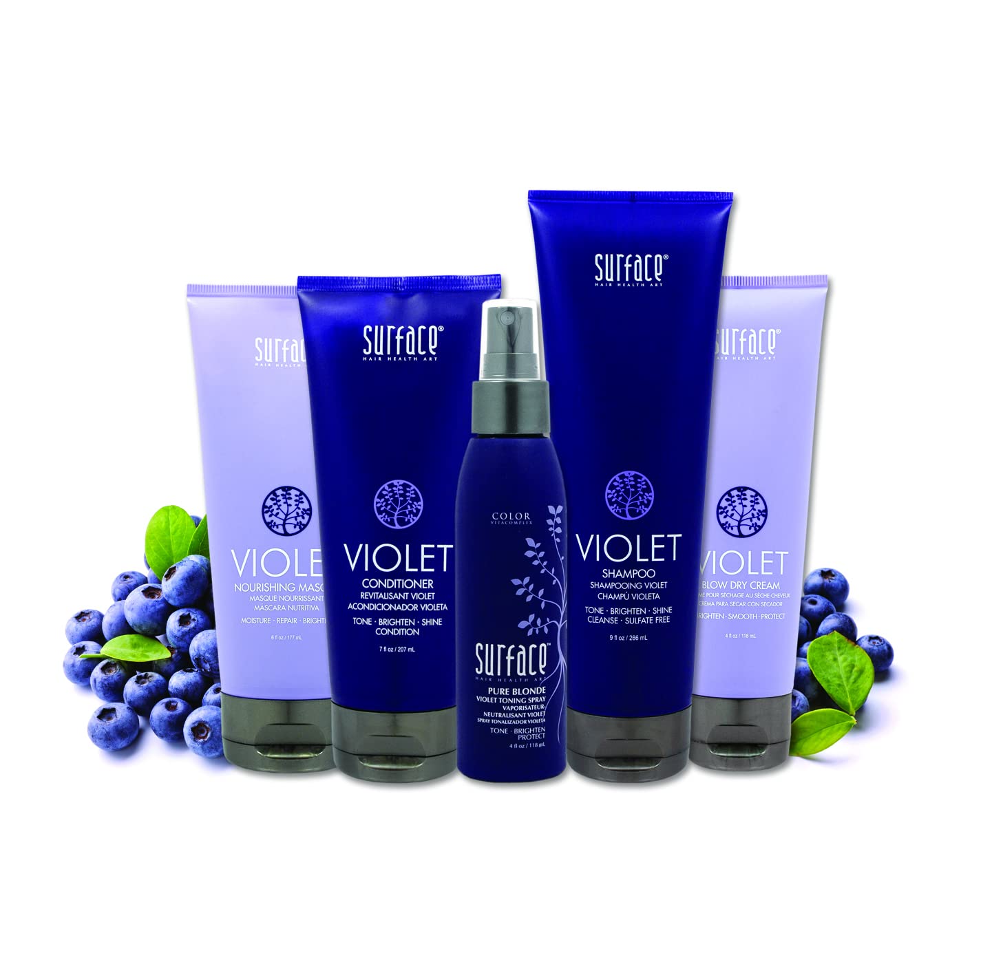 Surface Hair - Pure Blonde Violet Blow Dry Cream - Tones, Brightens & Protects - 4 Fl Oz