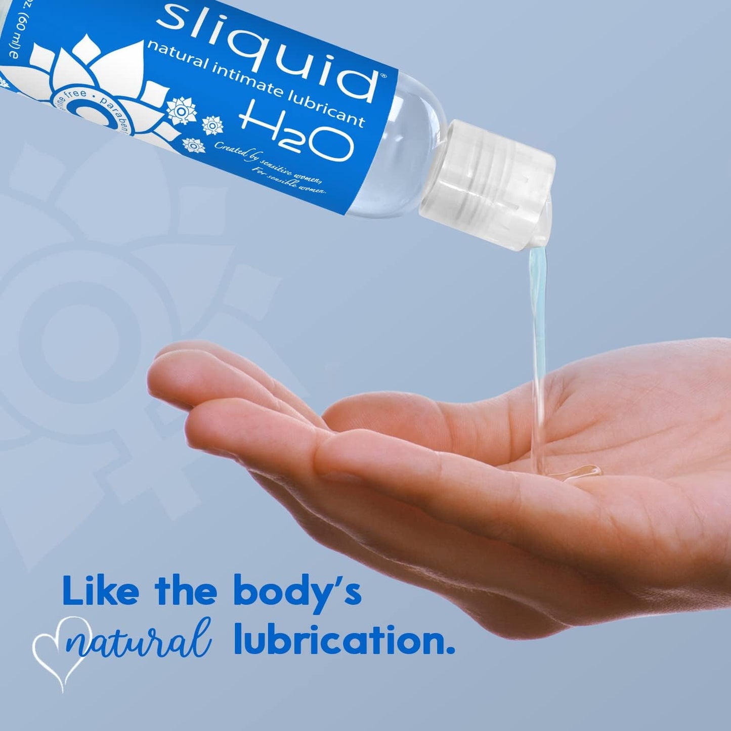 Sliquid H2O Water-Based Lubricant - Natural, Glycerin-Free Personal Lube (2 Oz) | Clear & Unscented