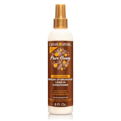 Creme of Nature Pure Honey Leave-In Conditioner - Moisture-Rich Detangler with Coconut Oil & Shea Butter | 8 oz