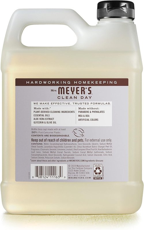 MRS. MEYER'S CLEAN DAY Liquid Hand Soap Refill, Cruelty Free, Lavender Scent, 33 Fl Oz (Pack of 1)