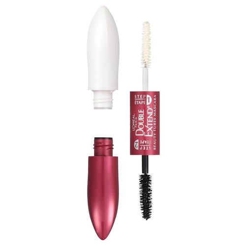 L'Oreal Paris Double Extend Tubing Mascara - Lengthening & Smudgeproof, Black 2-Step Formula