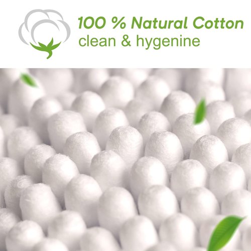 Eyxformula Organic Cotton Swabs - 1000 Count Biodegradable Double-Tip Buds for Ear Cleaning & Beauty
