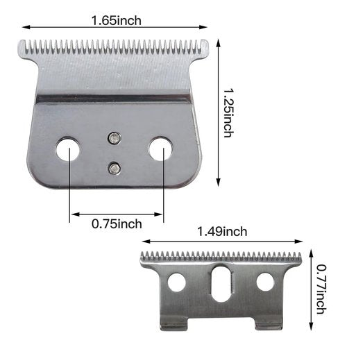 Andis Replacement T Liner Clipper Blades - Durable 2PC Set for GTX GTO GO & Blackouts | Silver Finish