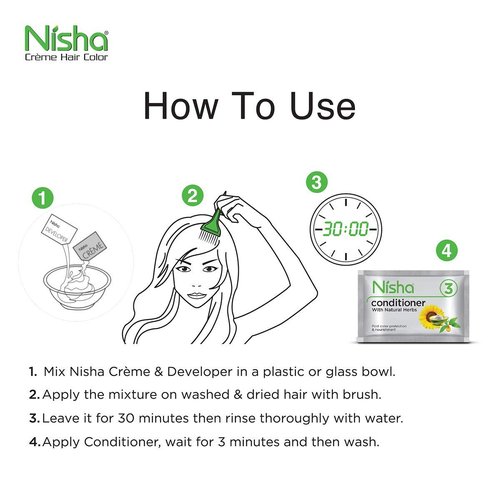 Nisha Creme Permanent Hair Dye - 100% Gray Coverage | Rich Flame Red Color Kit, 40g / 1.41oz
