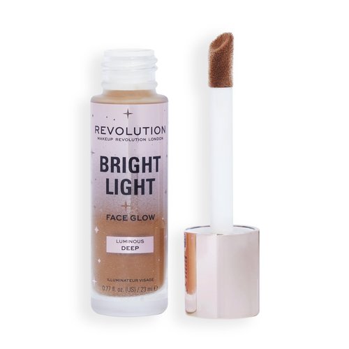 Revolution Beauty London, Bright Light Face Glow, Lightweight & Brightening Multi-Use Skin Tint, Illuminating and Natural Glow Finish, Luminous Deep, 0.77 Fl. Oz
