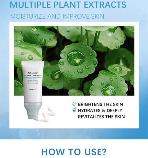 2 Pcs Centella Sunscreen SPF 50, Centella Water-Fit Sun Serum, Long-Lasting Protection, Nourishing Skin Protection and UV Defens.