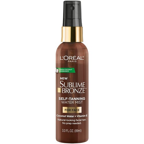 L'Oreal Paris Sublime Bronze Self Tanning Facial Mist - Water-Based, Coconut Water & Vitamin E, 3 fl. Oz